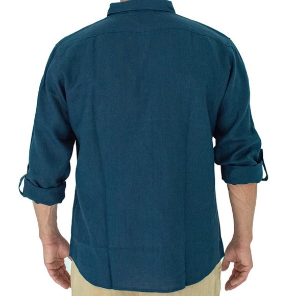 100% Linen Shirt - Short Fin Resort Wear - Picture 3 of 16